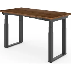 FlexiSpot E7Q 60"W Electric Adjustable Standing Desk, Black Walnut/Black (E7QB6030-BW)