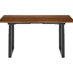 FlexiSpot E7Q 72"W Electric Adjustable Standing Desk, Black Walnut/Black (E7QB7230-BW)