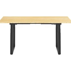 FlexiSpot E7Q 72"W Electric Adjustable Standing Desk, Bamboo/Black (E7QBR7230-LBZB)