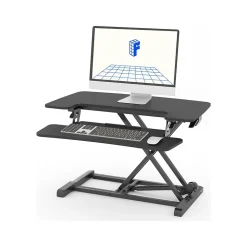 FlexiSpot M7 Series 32"W Manual Rectangular Adjustable Standing Desk Converter, Black (M7-E-32B)