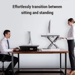 FlexiSpot 35"W Manual Sit-Stand Desk Converter, Black (M2B)