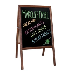 Flipside 2 Sided Black Dry Erase Board, Stained Wood, 24"W x 42"H (FLP31310)