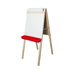 Flipside Child's Deluxe Double Dry-/Wet-Erase Easel, 44", Wood/White/Green/Red, Assorted Materials (17237)