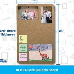 Flipside Cork Bulletin Board, 2' x 1.5', 5/Carton (10086)