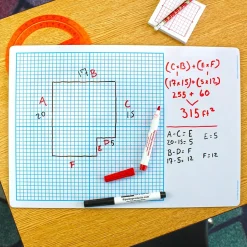 Flipside Dry Erase Base Ten Grid Boards, 12/Pack (11261)