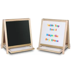 Flipside Dry-Erase Two-Sided Easel, Wood Frame, 19.5" x 18" (17406)