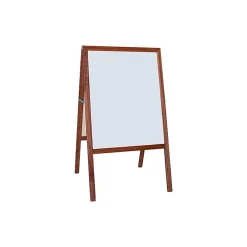 Flipside Dry-Erase/Chalkboard Marquee Easel, 42", White/Black/Stained Wood (31210)