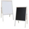 Flipside Dry-Erase/Chalkboard Marquee Easel, 42", White/Black/Natural Wood (31200)