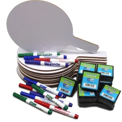 Flipside Oval Dry-Erase Answer Paddles, Pens, and Erasers Class Pack, 36/Set (19232)