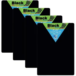 Flipside Products Black Melamine Mobile Dry-Erase Whiteboard, 9" x 12", Pack of 4 (FLP40065-4)