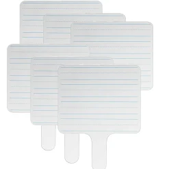 Flipside Products Two-sided Rectangular, Lined/Blank Dry Erase Writing Paddle, 7.75" x 10", Pack of 6 (FLP18002-6)
