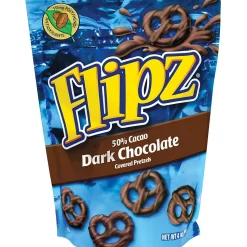 Flipz Dark Chocolate Covered Pretzels Twists, 6 Bags/Box (DCC428)