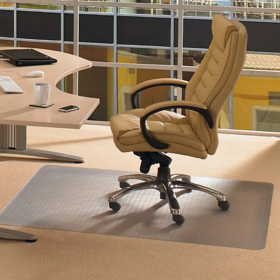 Floortex Advantagemat Carpet Chair Mat, 30" x 48", Designed for Low-Pile Carpet, Clear PVC (FC1175120EV)