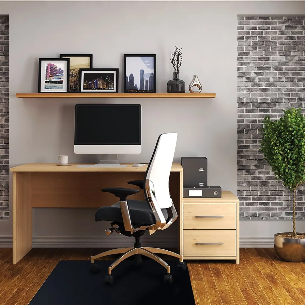 Floortex Advantagemat Hard Floor Chair Mat, 29.5" x 47", Black Vinyl (FC123047HEBV)