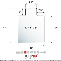 Floortex Cleartex Unomat Carpet & Hard Floor Chair Mat with Lip, 35