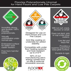 Floortex Cleartex Unomat Carpet & Hard Floor Chair Mat with Lip, 35