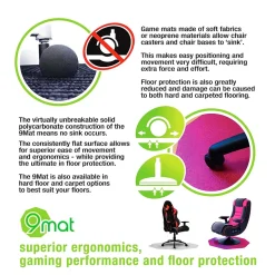 Floortex 9Mat Hard Floor Gaming Chair Mat, 38