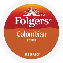Folgers 100% Colombian Coffee, Keurig K-Cup Pod, Medium Roast, 24/Box, 4 Boxes/Carton (6659CT)