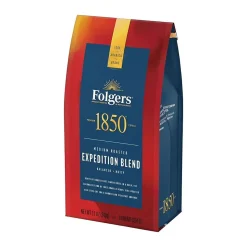 Folgers 1850 Pioneer Blend Caffeinated Ground Coffee, Medium Roast, 12 oz. (SMU60514)