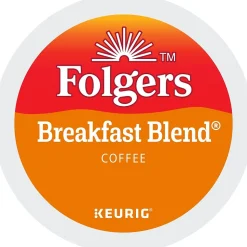 Folgers Breakfast Blend Coffee, Light Roast, 0.24 oz. Keurig® K-Cup® Pods, 24/Box (000370677/6684)