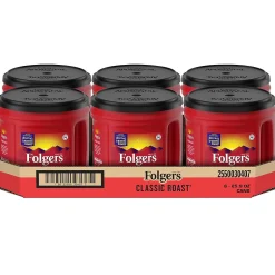 Folgers Classic Roast Ground Coffee, Medium Roast, 25.9 oz., 6/Carton (2550030407CT)