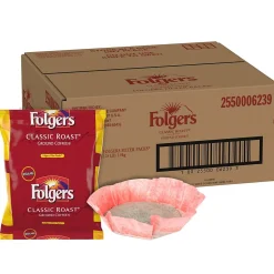 Folgers Classic Roast Ground Coffee, Medium Roast, Filter Packs, 40/Carton (PRO22142)