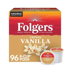 Folgers French Vanilla Coffee, Keurig K-Cup Pod, 96/Carton (6661CT)