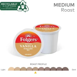 Folgers French Vanilla Coffee, Medium Roast, 0.31 oz. Keurig® K-Cup® Pods, 24/Box (6661)