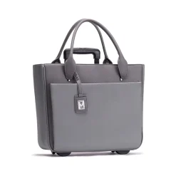 Francine Collection Florence Faux Leather Tote Bag, Gray (FLORLRT-03)