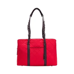 Francine Collection No. 5 Classic Red Quilted Nylon Laptop Tote (FFTRENO5)