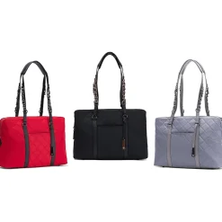 Francine Collection No. 5 Classic Red Quilted Nylon Laptop Tote (FFTRENO5)