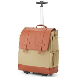 Francine Collections 15" Laptop Rolling Wheels Up Backpack, Tan (BKBUDGRL_SM-OLI)
