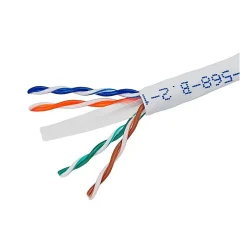 250FT Cat6 Bulk Bare Copper Ethernet Cable, UTP, Solid, Riser Rated (CMR), 500MHz, 23AWG - White