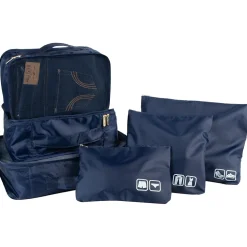 G Force 6-Piece Fabric Travel Pouch Set, Water Resistant, Midnight (27105-MIDNIGHT)