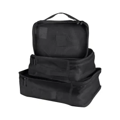 G Force 6-Piece Fabric Travel Pouch Set, Water Resistant, Black (27105-BLACK)