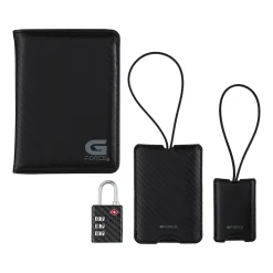 G Force XPLORER RFID Passport Holder, Carbon Black, 4/Set (26719-CARBON)