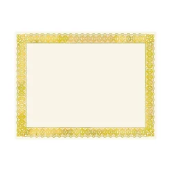 Gartner Studios Certificates, 8.5" x 11", Ivory/Gold, 15/Pack (36004-S)