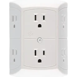 GE 15 Amp 6 Outlet In-wall Adapter, White (JASHEP50759)