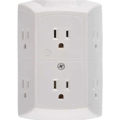 GE 56575 6-outlet Grounded Wall Tap with Transformer/resettable Circuit