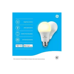 GE Cync Wi-Fi 60W Equivalent A19 LED Smart Light Bulb Soft White, 2/Pack (93128963)