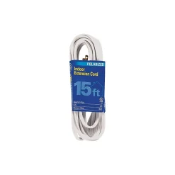 GE Polarized 15' Extension Cord, 3-Outlet, White (51962)