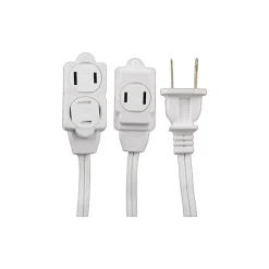 GE Polarized 15' Extension Cord, 3-Outlet, White (51962)