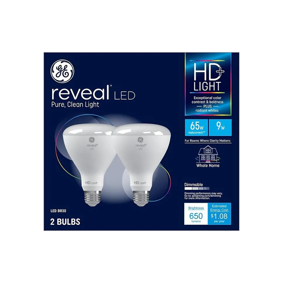 GE Reveal 9 Watt Soft White LED General-Purpose Bulb Bulb, 2/Pack (30691)