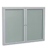 Ghent 3' H x 5' W Enclosed Vinyl Bulletin Board with Satin Frame, 2 Door, Silver (PA23660VX-193)