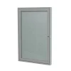Ghent 3' H x 2' W Enclosed Vinyl Bulletin Board with Satin Frame, 1 Door, Silver (PA13624VX-193)
