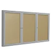 Ghent 4' H x 6' W Enclosed Vinyl Bulletin Board with Satin Frame, 3 Door (PA34872VX-181)