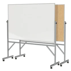 Ghent 4' H x 6' W Reversible Cork Bulletin Board/Whiteboard with Aluminum Frame (ARMK46)
