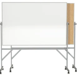 Ghent 4' H x 6' W Reversible Cork Bulletin Board/Whiteboard with Aluminum Frame (ARMK46)