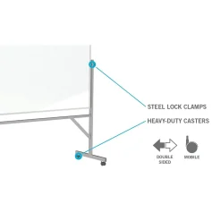 Ghent 4' H x 6' W Reversible Cork Bulletin Board/Whiteboard with Aluminum Frame (ARMK46)
