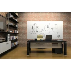 Ghent Aria Low Profile Glass Whiteboard, 4'H x 5'W, White (ARIASN45WH)